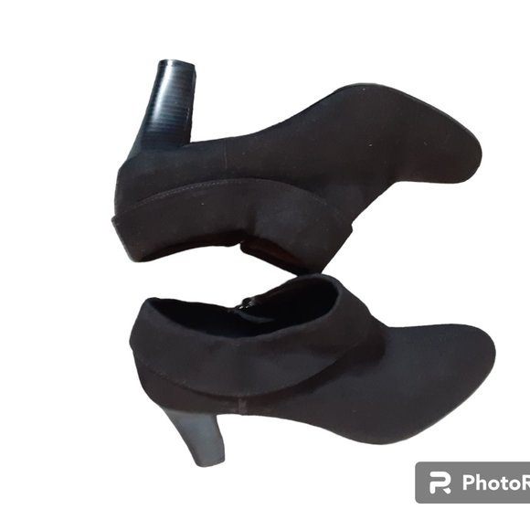Coach and Four Shoes - Coach and Four Faux Suede Heel Cuffed Ankle Bootie